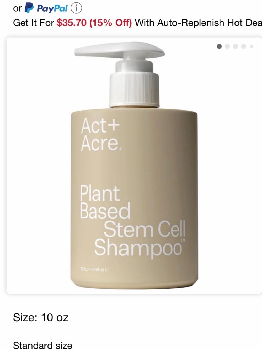 Act + Acre Plant Based Stem Cell Shampoo - 10 fl oz
